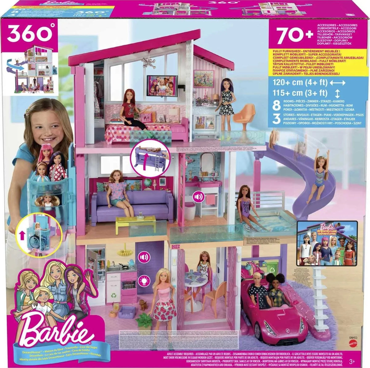 Barbie DreamHouse Dollhouse with 70+ Accessories Working Elevator Lights & Sounds - image 7
