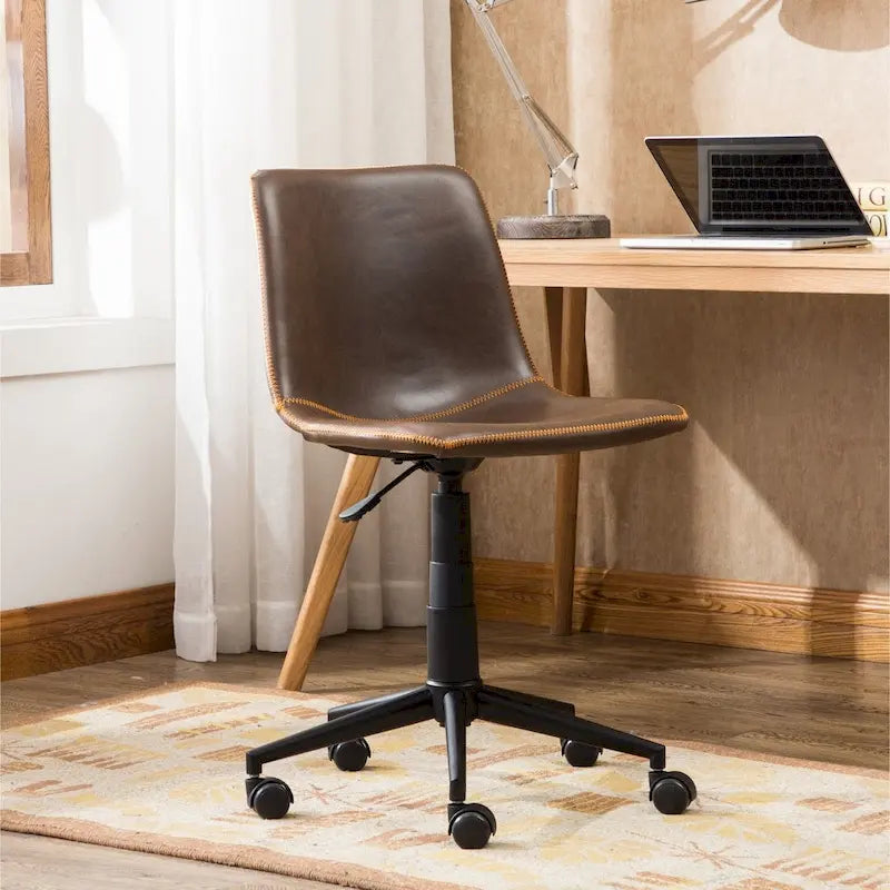 Roundhill Furniture Cesena 360° Swivel Office Chair with Faux Leather and Air Lift - image 5