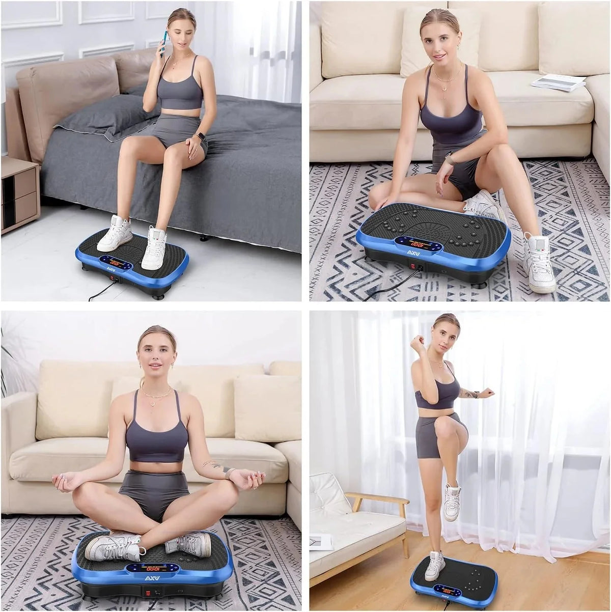 Vibration Plate Fitness Platform Exercise Machine Vibrating Lymphatic Drainage Shaking Full Body Shaker Workout Vibrate Stand Shake Board Sport Gym for Weight Loss Fat Burner for Women Men - image 21