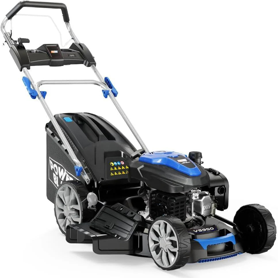 PowerBlade VS950 200cc Self-Propelled Petrol Lawn Mower with Electric Start, 7 Adjustable Heights, Steel Deck & Wash Port - image 1