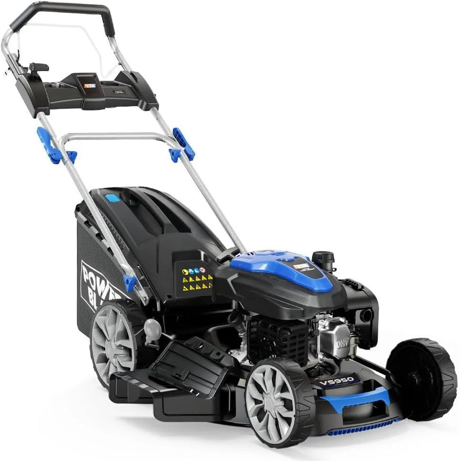 PowerBlade VS950 200cc Self-Propelled Petrol Lawn Mower with Electric Start, 7 Adjustable Heights, Steel Deck & Wash Port - image 1