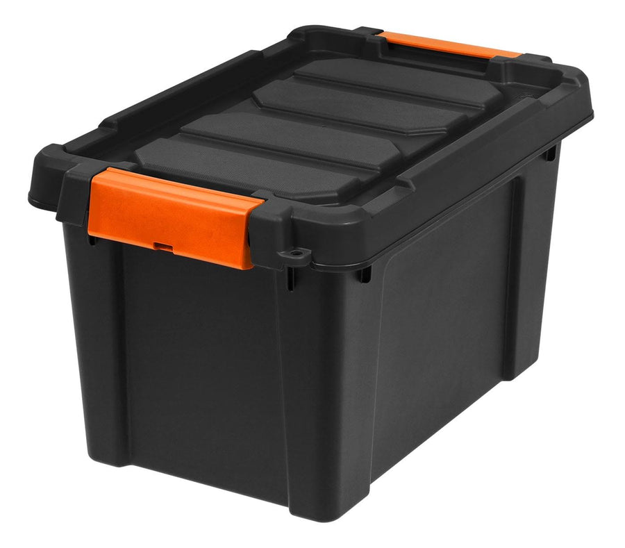 Iris 22 Qt. Heavy Duty Plastic Storage Box in Black - image 1