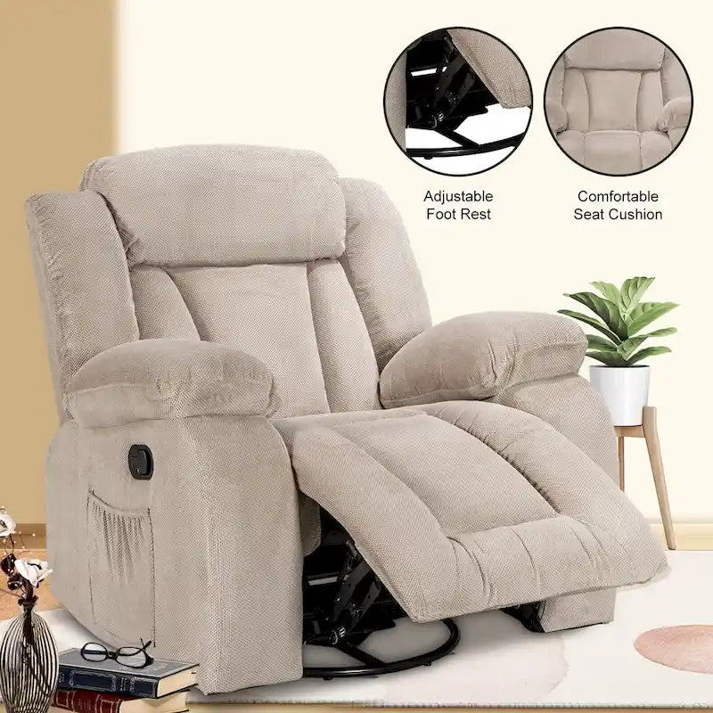 Upholstered Recliner with Rocking and Swiveling Features - image 3