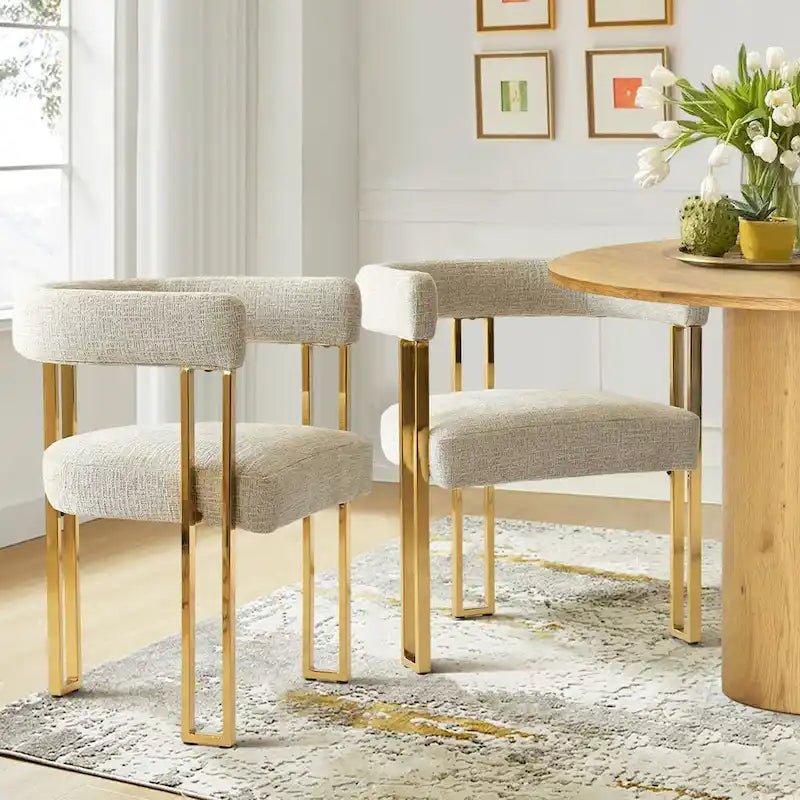 Set of 2 Chenille Upholstered Armchairs - image 13