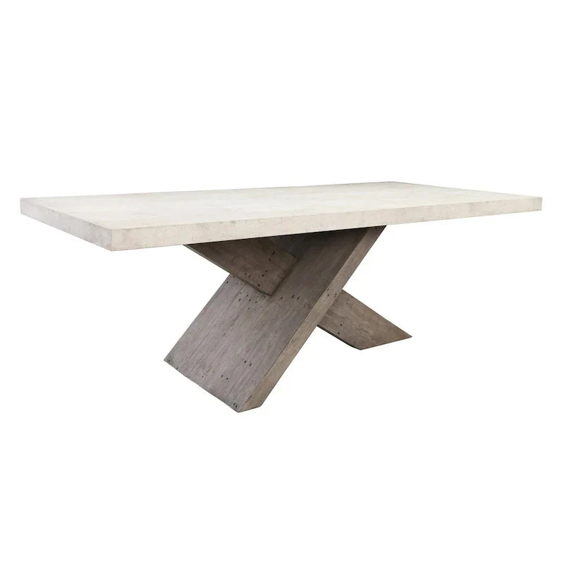 Modern Dining Table with Concrete Top and X Shape Base - image 9