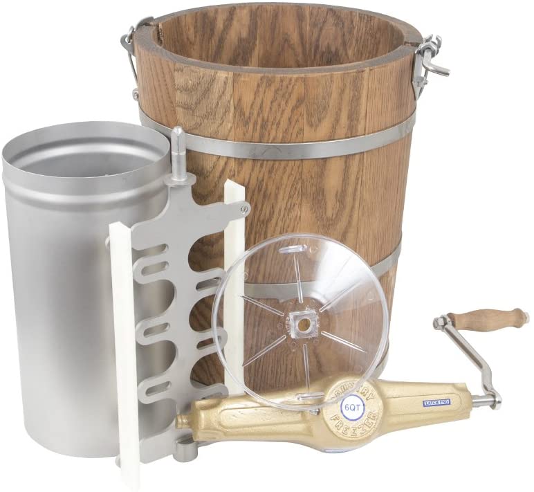 6 qt Ice Cream Maker – Classic Wooden Tub – Hand Crank - image 3