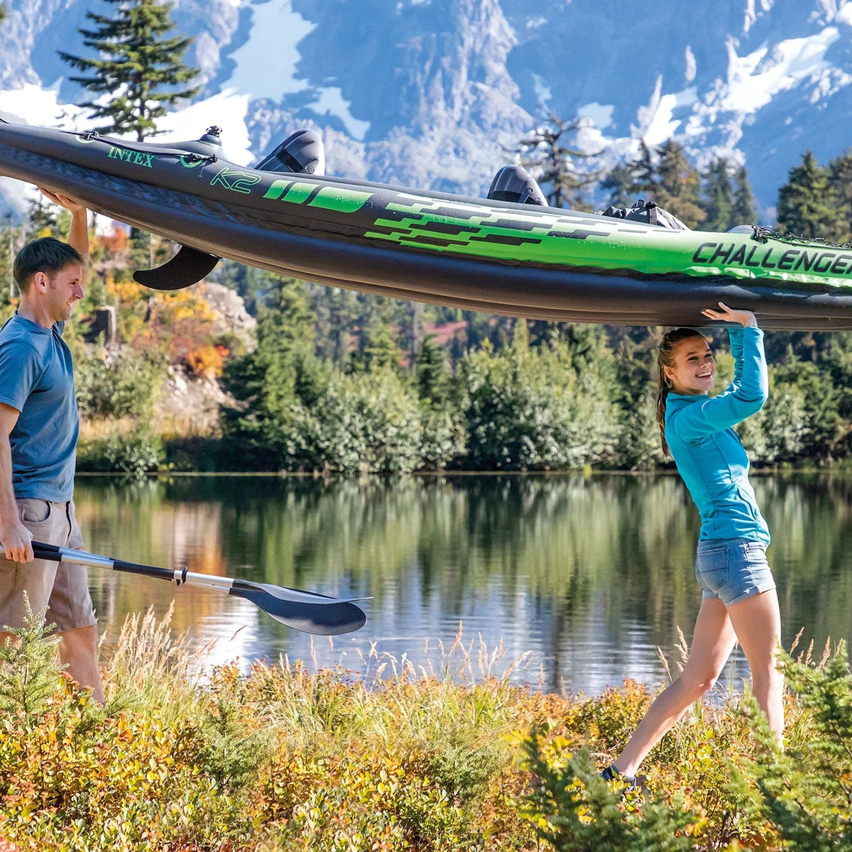 Intex Challenger K2 Inflatable Kayak with Oars and Hand Pump - image 3