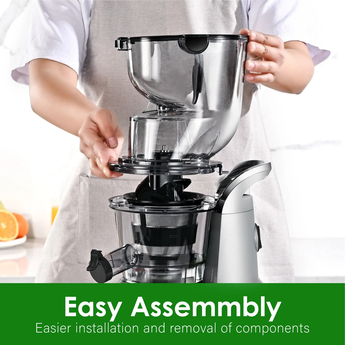 Kitchen in the Box Cold Press Juicer Machines With 3.26" Wide Feed Chute, Slow Masticating Juicer Machine for Whole Fruits and Vegetables, BPA-Free - image 8