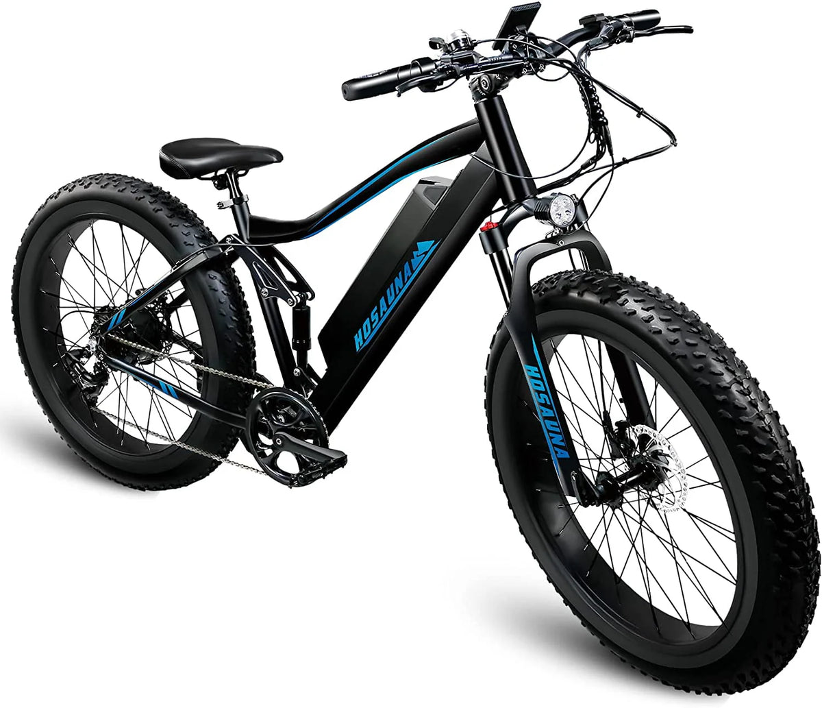 Electric Bike Electric Mountain Bike 500W Ebike26'' Fat Tire Ebike, 28+MPH Adults Ebike with Removable 48V 15ah Battery, Shimano 6 - Speed Black - image 1