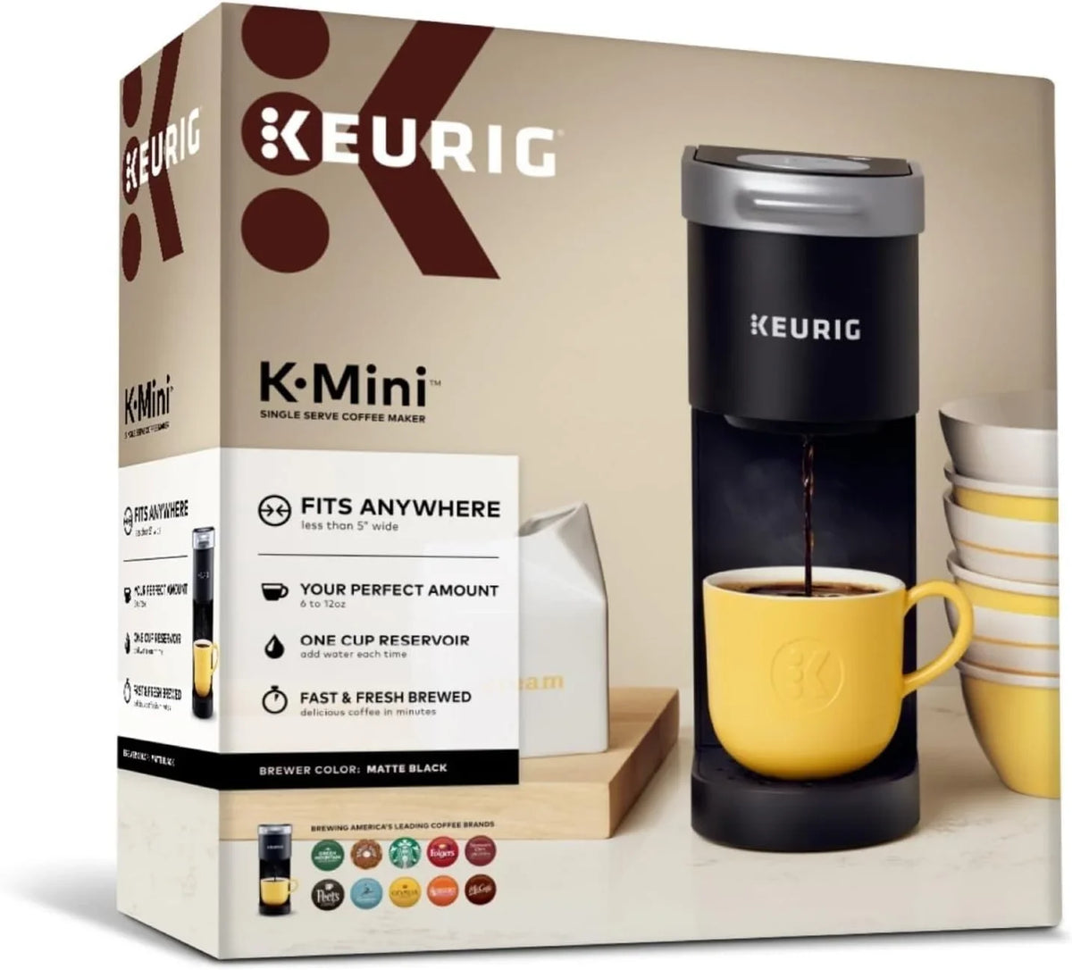 Keurig K-Mini Go, Multicup Reservoir Single-Serve K-Cup Pod Coffee Maker with Strong Brew Button / Navy - image 2