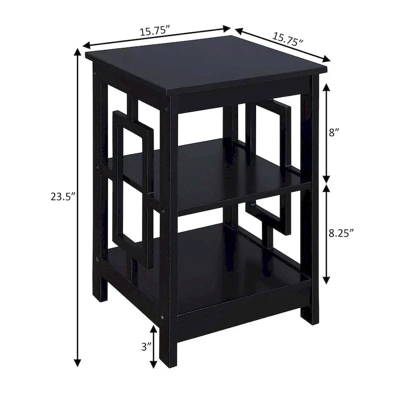 Convenience Concepts Town Square End Table Featuring Shelves - image 5