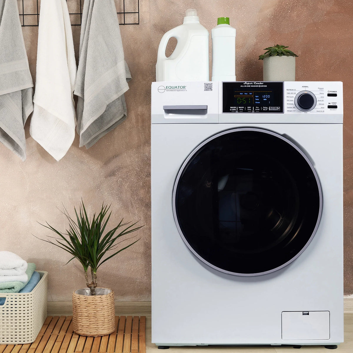 Equator Combination Washer Dryer Ventless/Vented Pet cycle 1.62cf/15lbs 110V with Adjustable legs - image 5