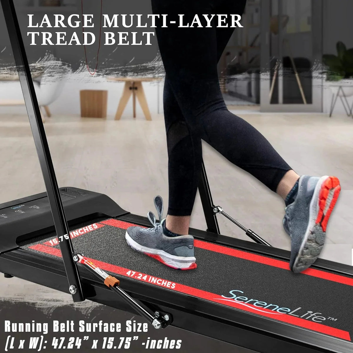 SereneLife Folding Treadmill - Foldable Home Fitness Equipment with LCD for Walking & Running - Cardio Exercise Machine - Preset and Adjustable Programs - Bluetooth Connectivity - image 16