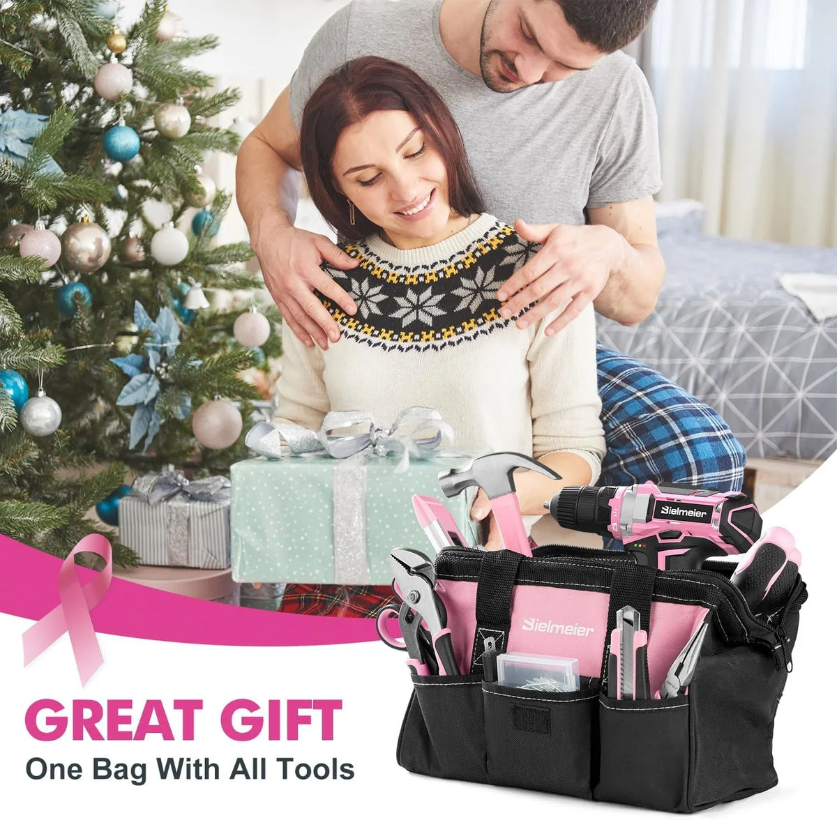 20V 236Pcs Cordless Pink Drill Set - Essential Women's Pink Tool Set, Lady's Basic Home Tool Kit with Pink Tool Bag - All in One Pink Tool Kit Ideal - image 6