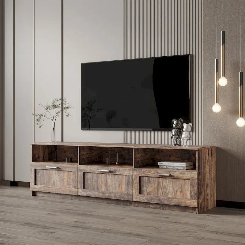 Contemporary 70.87" TV Cabinet with 3 Storage Drawers - Stylish Entertainment Center for Living Room - image 31