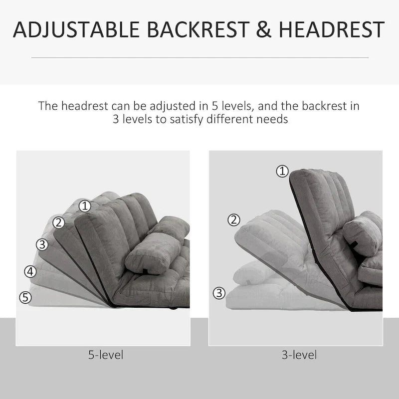 Versatile Floor Sofa Chair with 2 Cushions and Adjustable Backrest - image 6