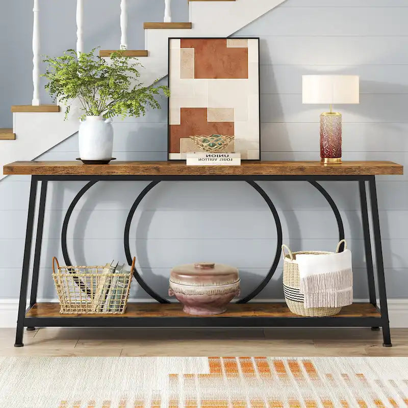 70.9-Inch Extra Long Narrow Console Table with Storage for Sofa or Couch - image 13