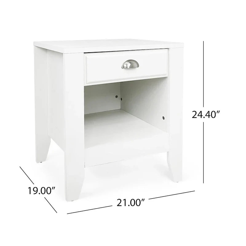 Set of 2 Foisy Faux Wood Nightstands with Drawer by Christopher Knight Home - image 11