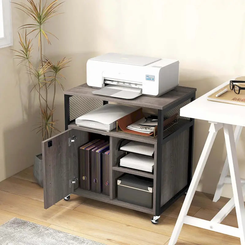 Costway Mobile File Cabinet with Charging Station & Cable - Learn More - image 14