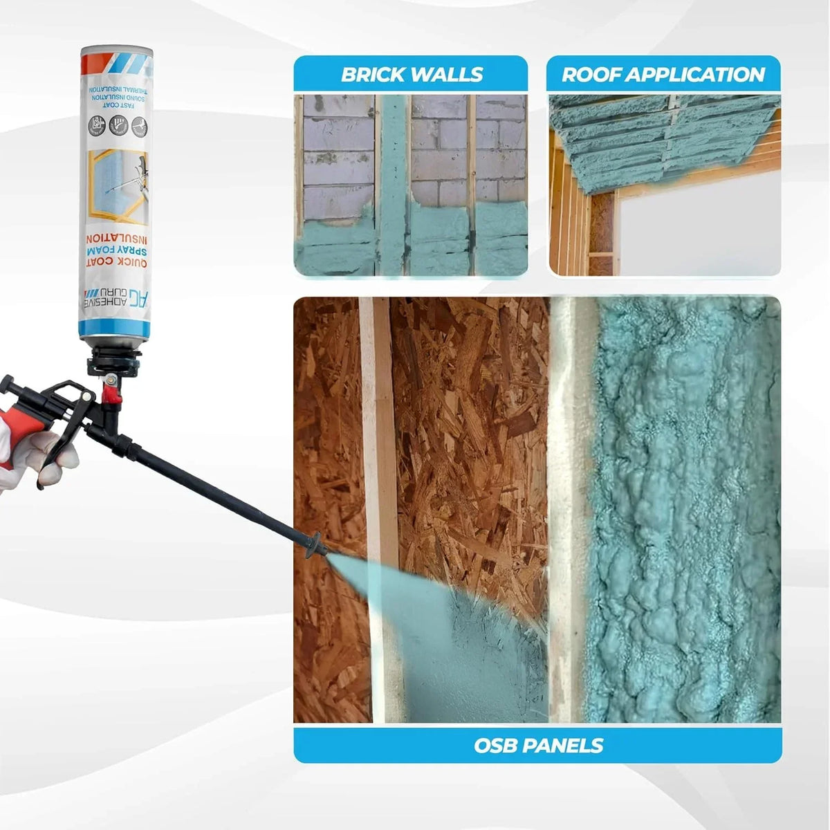 Adhesive Guru Spray Foam Insulation Kit (18 x 32.80 oz/930 Gr - 360 Board Feet), Self - Expanding Adhesive Foam - image 6