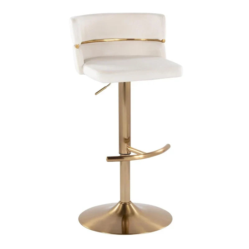 Set of 2 Silver Orchid Lena Adjustable Bar Stools with Rounded T Footrest - image 2