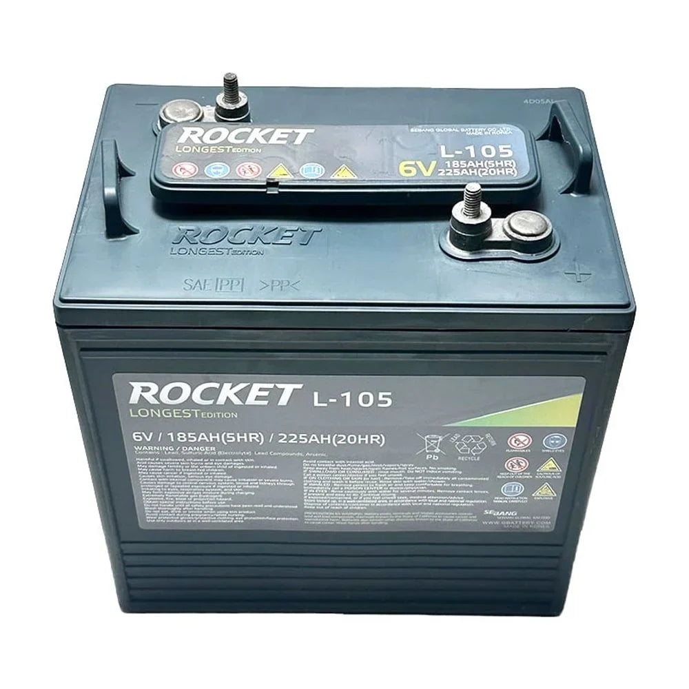 Rocket L-105 225Ah 6V Golf Cart Battery - Replaces Trojan T-105 (Set of 6) - image 6