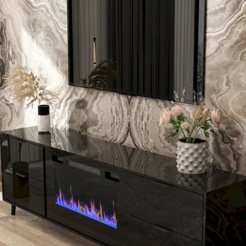 Remote-Controlled Electric Fireplace TV Stand Entertainment Center - image 14