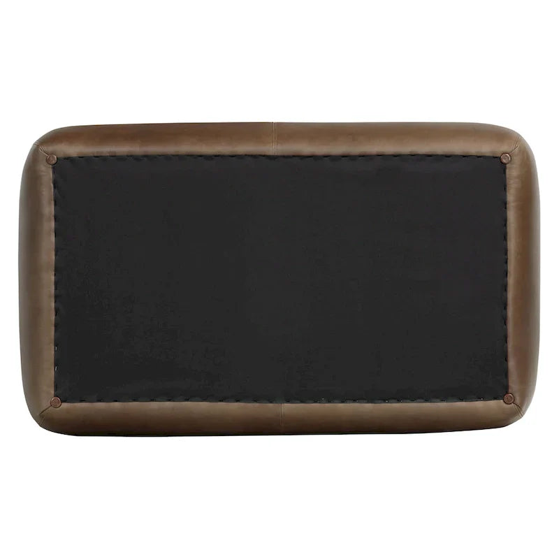Poly & Bark Denver Leather Ottoman - Authentic Full Grain Italian Leather - image 24