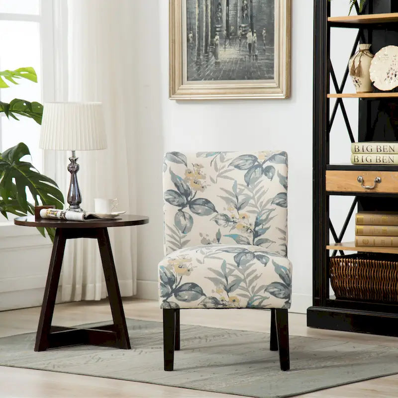 Blue Leaves 29.13 Upholstered Accent Chair featuring Wooden Legs - image 5