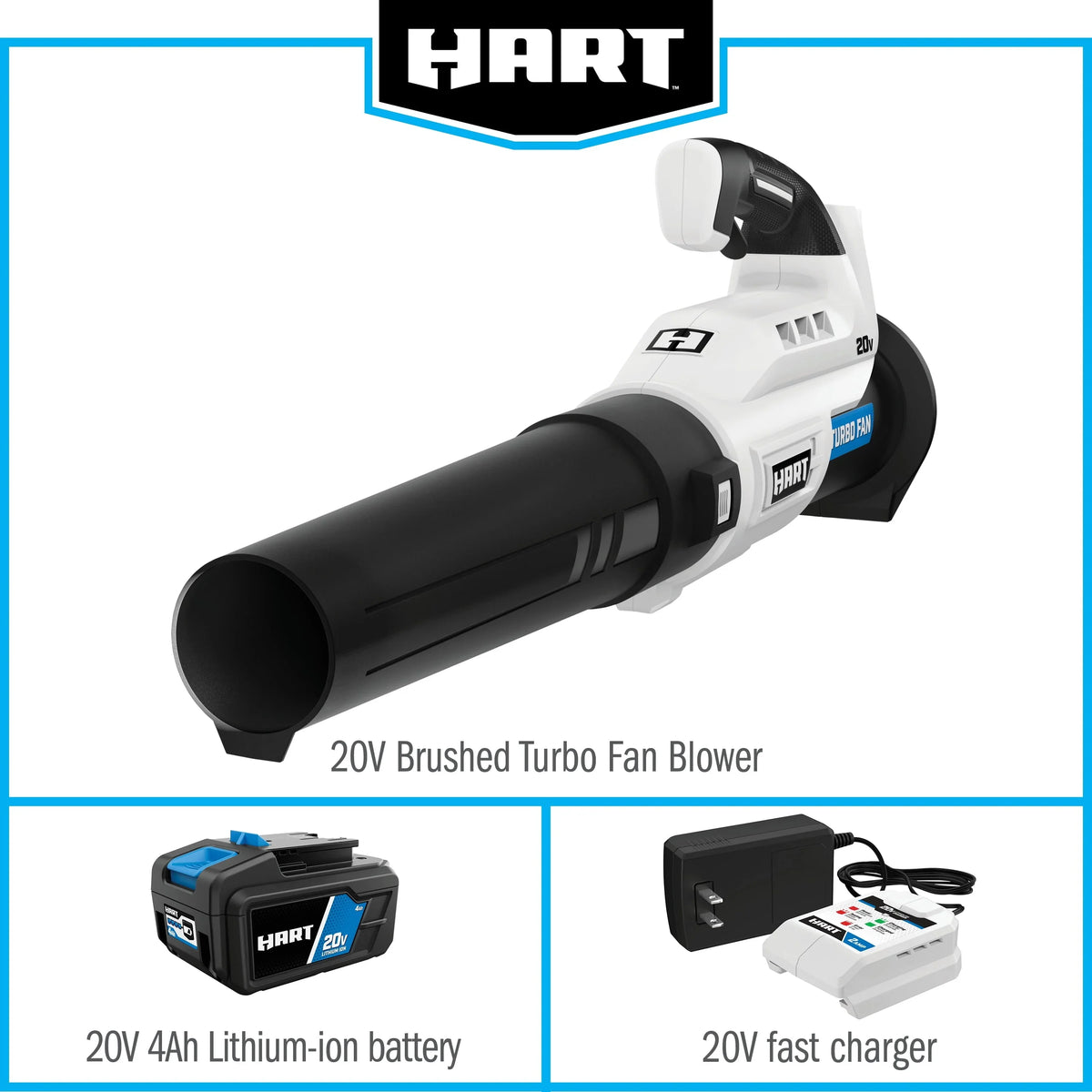 HART 20-Volt Turbo Fan Blower (1) 4.0Ah Lithium-Ion Battery - image 3