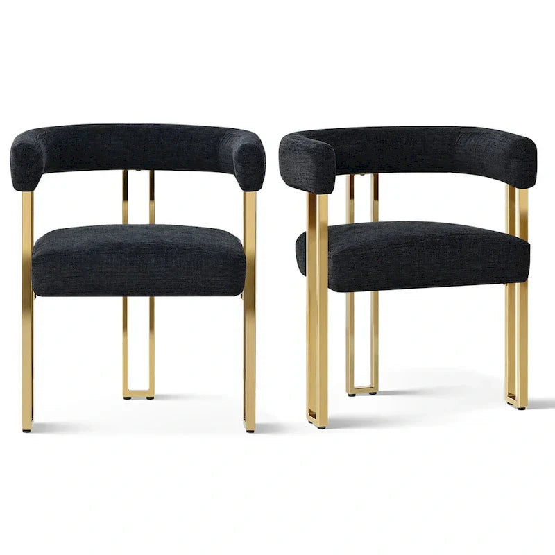 Set of 2 Chenille Upholstered Armchairs - image 31