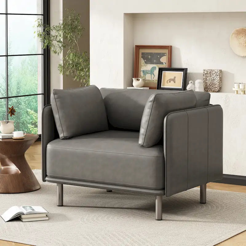 Christopher Knight Home Daphne Faux Leather Lounge Chair - image 7
