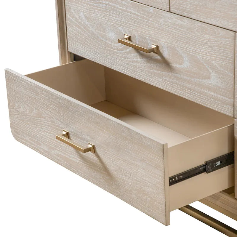 Drayden Transitional Solid Wood 7-Drawer Dresser with Metal Legs by Furniture of America - image 8