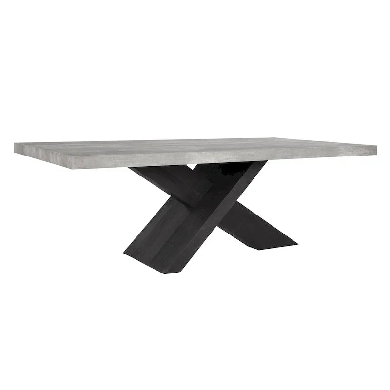 Modern Dining Table with Concrete Top and X Shape Base - image 11