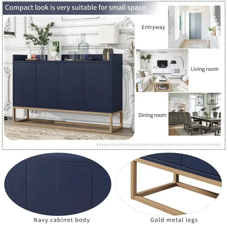 47.2-Inch Modern Sideboard/Buffet with Spacious Table and Four Doors - image 14