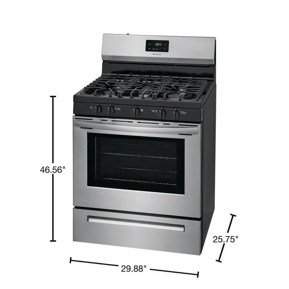 Frigidaire 30 inch (76 cm) wide freestanding 5-burner stainless steel gas hob FCRG3052AS - image 3