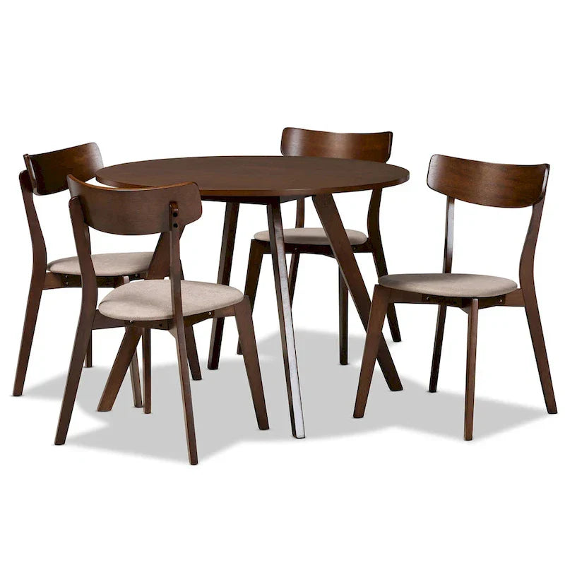 Rika 5-Piece Mid-Century Modern Transitional Dining Set - image 5