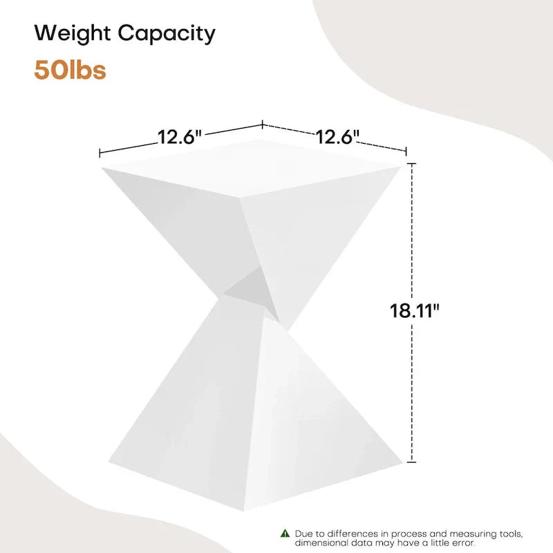 Contemporary Acrylic Accent End Table for Outdoor Use - Dimensions: 18.11"H x 12.6"W x 12.6"L - image 12