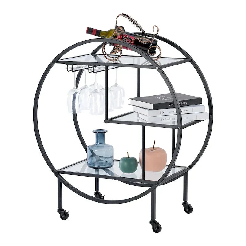 Chic Mobile Bar Cart - Elegant Drink Cabinet for Home & Entertaining - image 2
