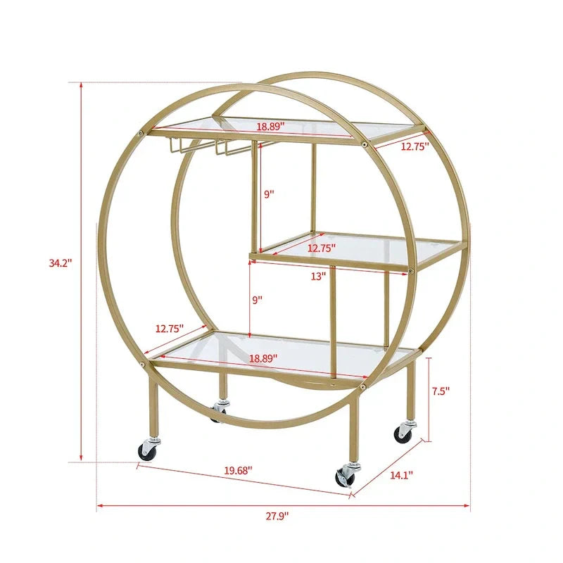 Chic Mobile Bar Cart - Elegant Drink Cabinet for Home & Entertaining - image 12