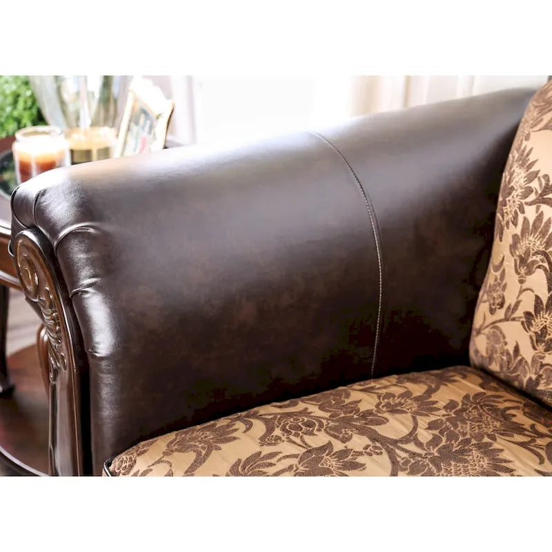 Rend Classic Faux Leather Tufted Sofa with Rolled Arms by Furniture of America - image 11