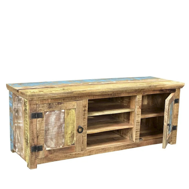 Handcrafted Solid Mango Wood TV Console from India - 60" x 18" x 22" - image 3