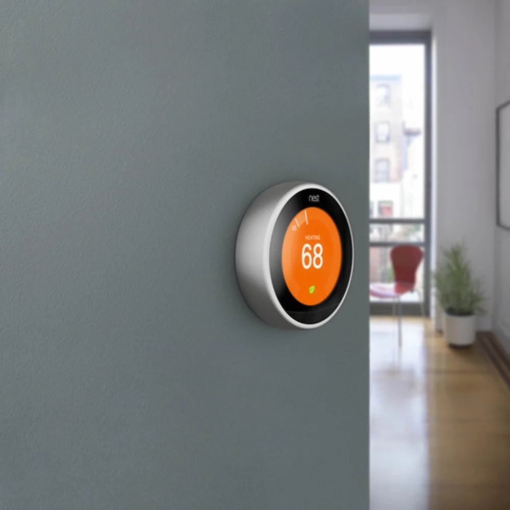 Google Nest Learning Smart Thermostat - 3rd Generation - Stainless Steel T3007ES Bundle with Deco Essentials Wall Mount Plate Cover + Screen Protector Kit for Google Nest Thermostat - image 4