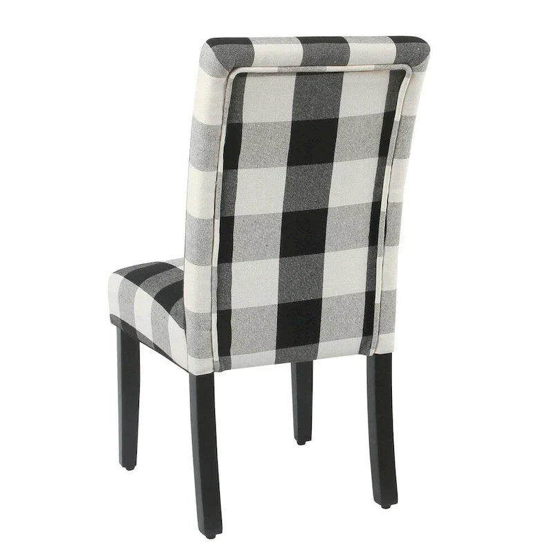 Set of 2 HomePop Black Plaid Parsons Dining Chairs - image 6