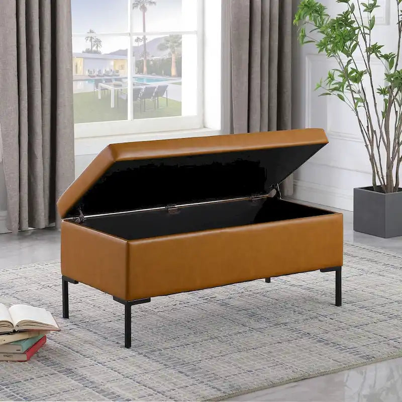HomePop Metal-Leg Storage Bench - image 9