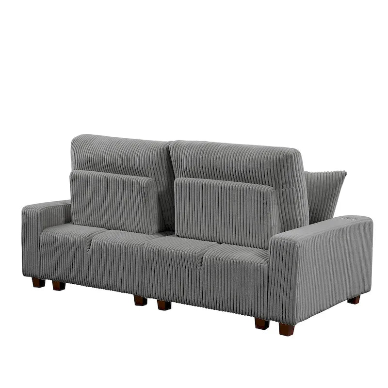 74-Inch Upholstered Chaise Lounge Loveseat with Adjustable Backrest - image 9