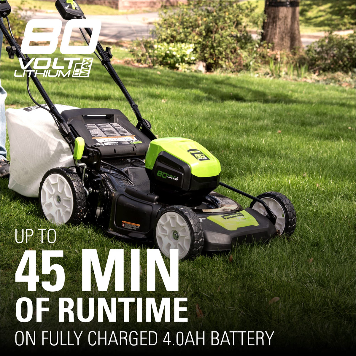 80V Cordless 21′′ Self-Propelled Brushless Lawn Mower / Greenworks - image 6