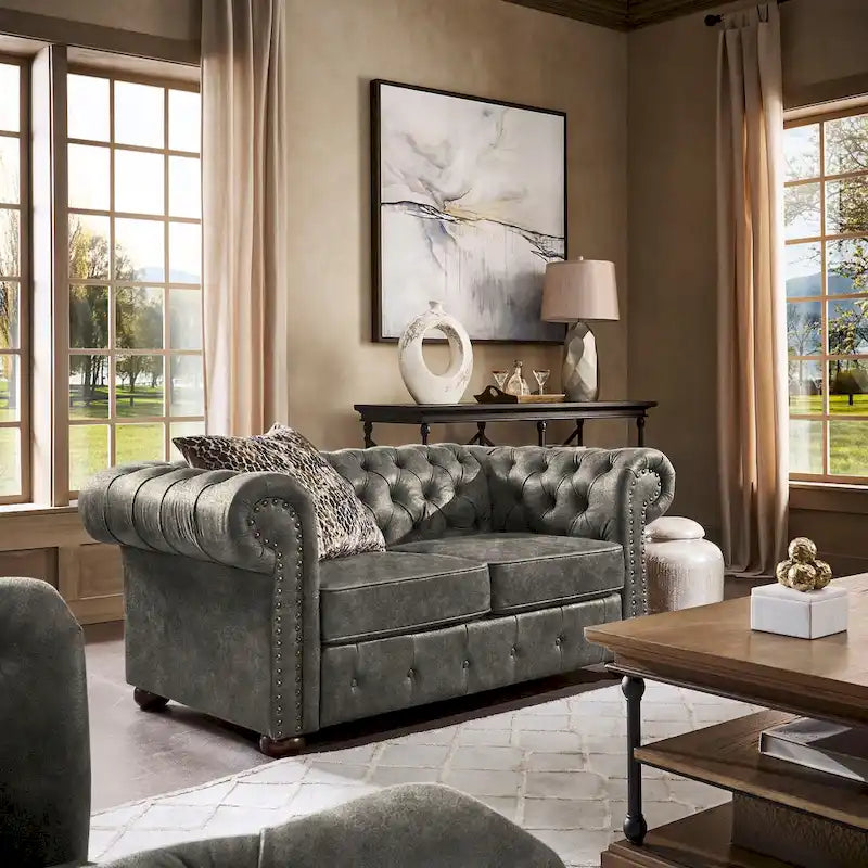 iNSPIRE Q Artisan Knightsbridge Tufted Chesterfield Loveseat - image 5