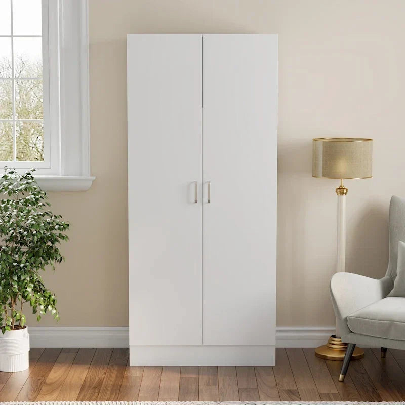 Freestanding 2-Door Bedroom Armoire with Hanging Rod - image 2