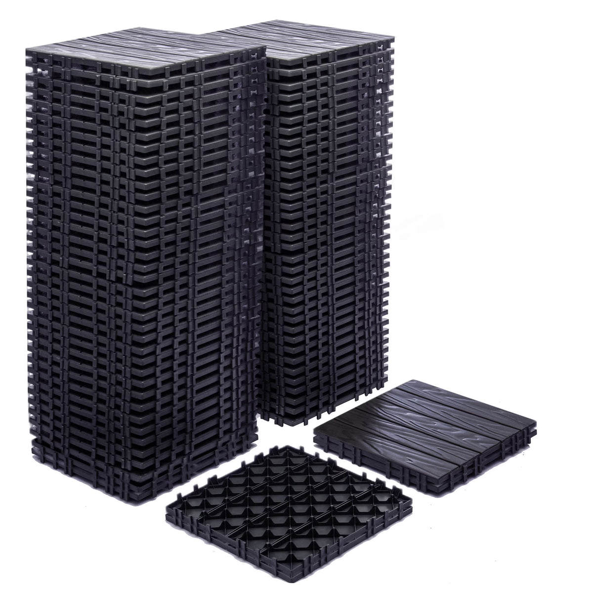 76 - Pack Plastic Interlocking Deck Tiles - 68.80 Sq.ft Outdoor Plastic Flooring Super Durable & Waterproof All - image 1